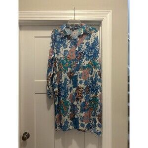 Tolani Collection Long Sleeve Woven Dress Patchwork Size Large Bohemian Modest